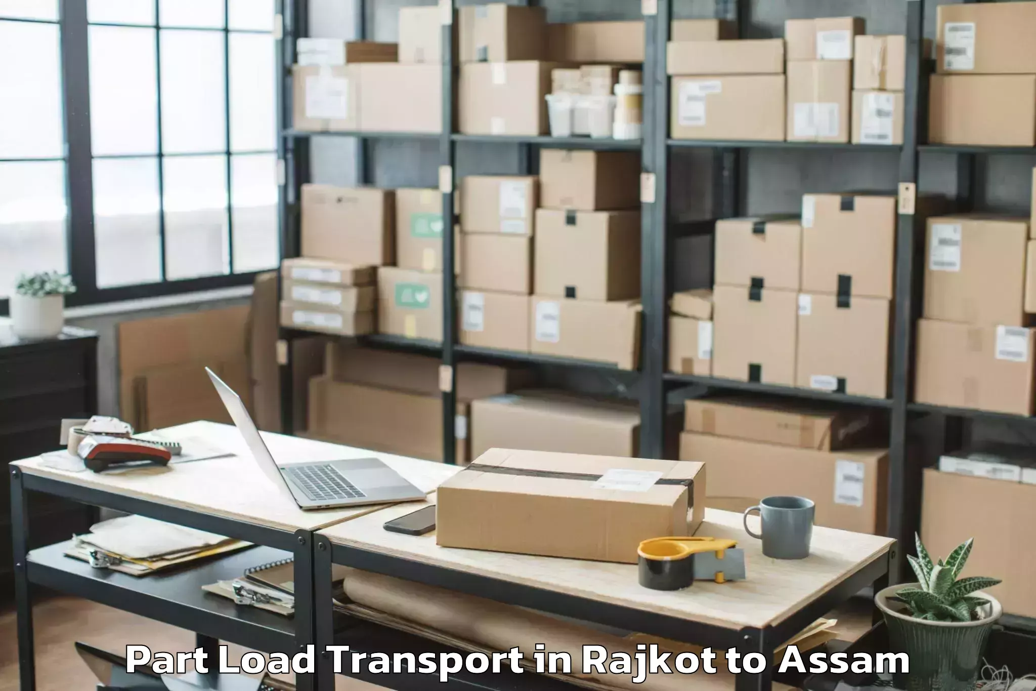 Reliable Rajkot to Guwahati University Part Load Transport